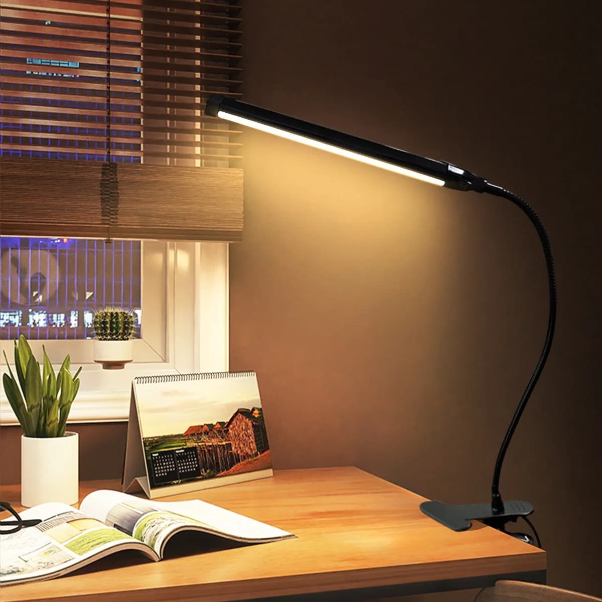 USB LED Clip-On Desk Lamp for Reading and Study
