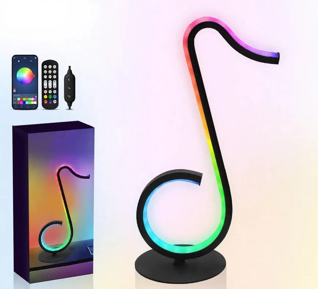 RGB Music Note Atmosphere Lamp USB Powered Desk Light with Remote