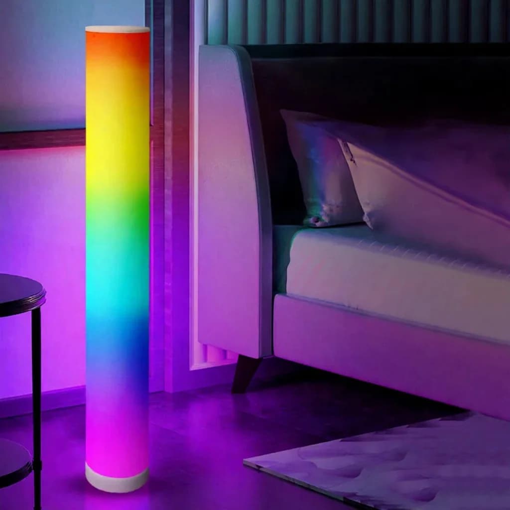 RGB Cylinder Floor Lamp with Music Sync Remote Control for Home Decor