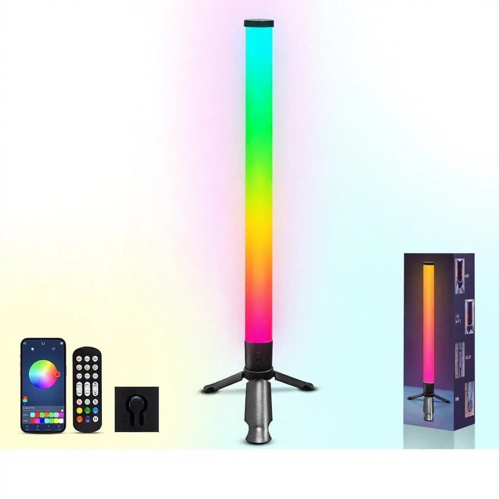 LED Desktop Tripod Atmosphere Light with Music Sync and RGB Effects