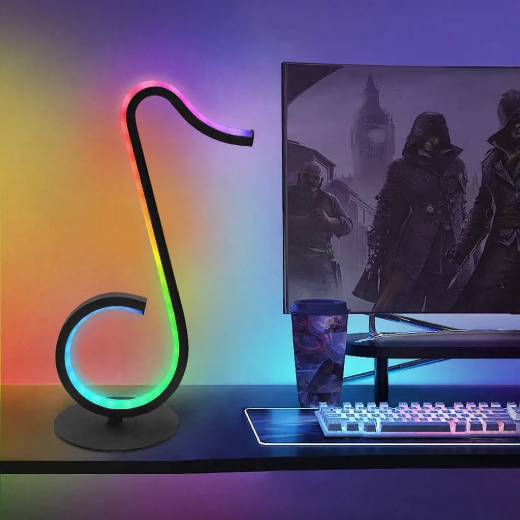 RGB Music Note Atmosphere Lamp USB Powered Desk Light with Remote