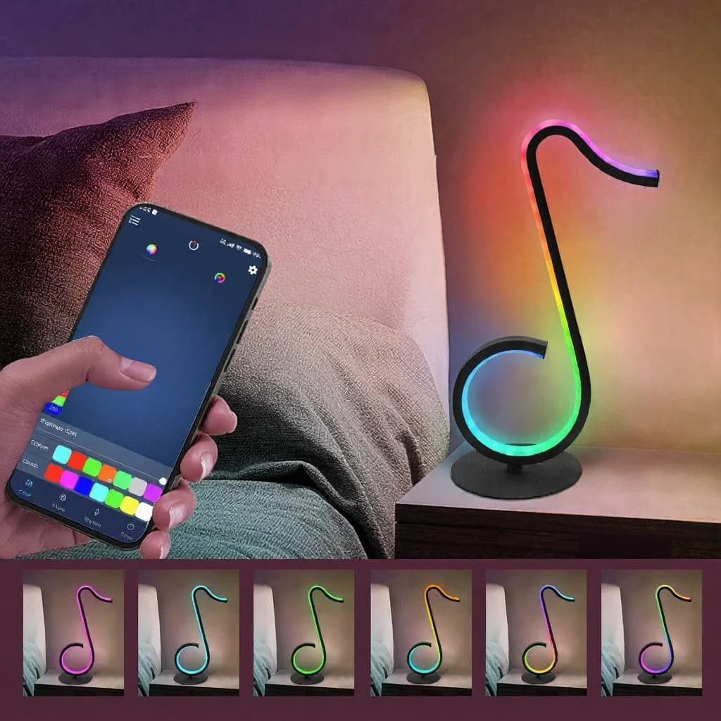RGB Music Note Atmosphere Lamp USB Powered Desk Light with Remote