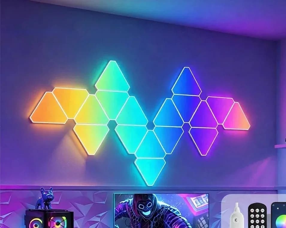 Triangle Smart LED Wall Light Set RGB Ambient Gaming Decor