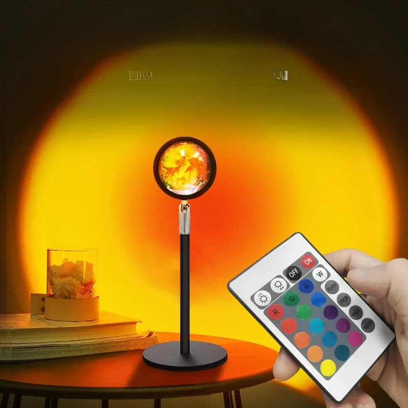 USB Sunset Projection Lamp RGB Atmosphere Light for Desk Decor