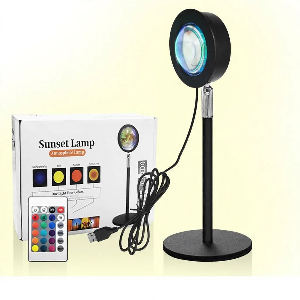 USB Sunset Projection Lamp RGB Atmosphere Light for Desk Decor