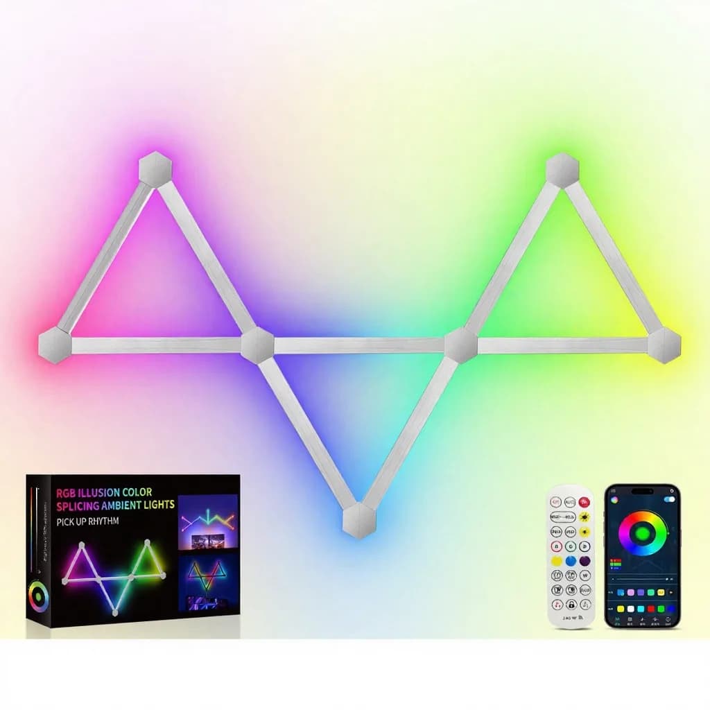RGB Smart Splicing LED Wall Lights with App Control and Music Sync