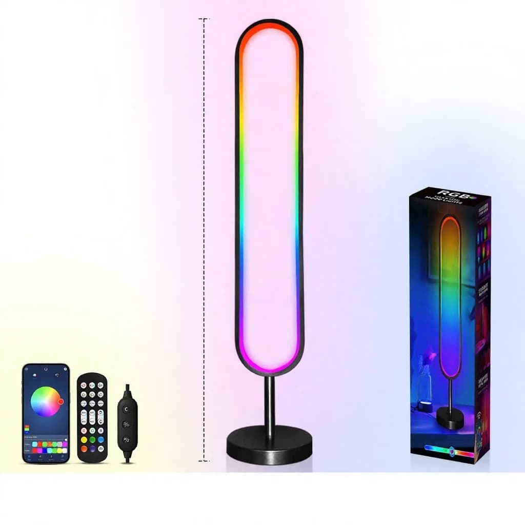 U-Shaped RGB Floor Lamp with Sound Reactive Light and App Control