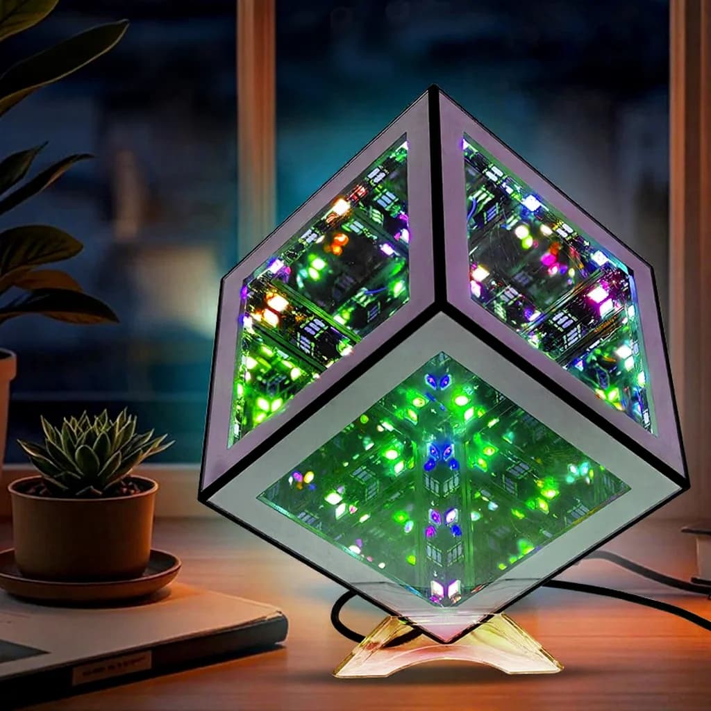 3D Infinity Cube Lamp RGB Ambient Light with Sound Reactive Mode