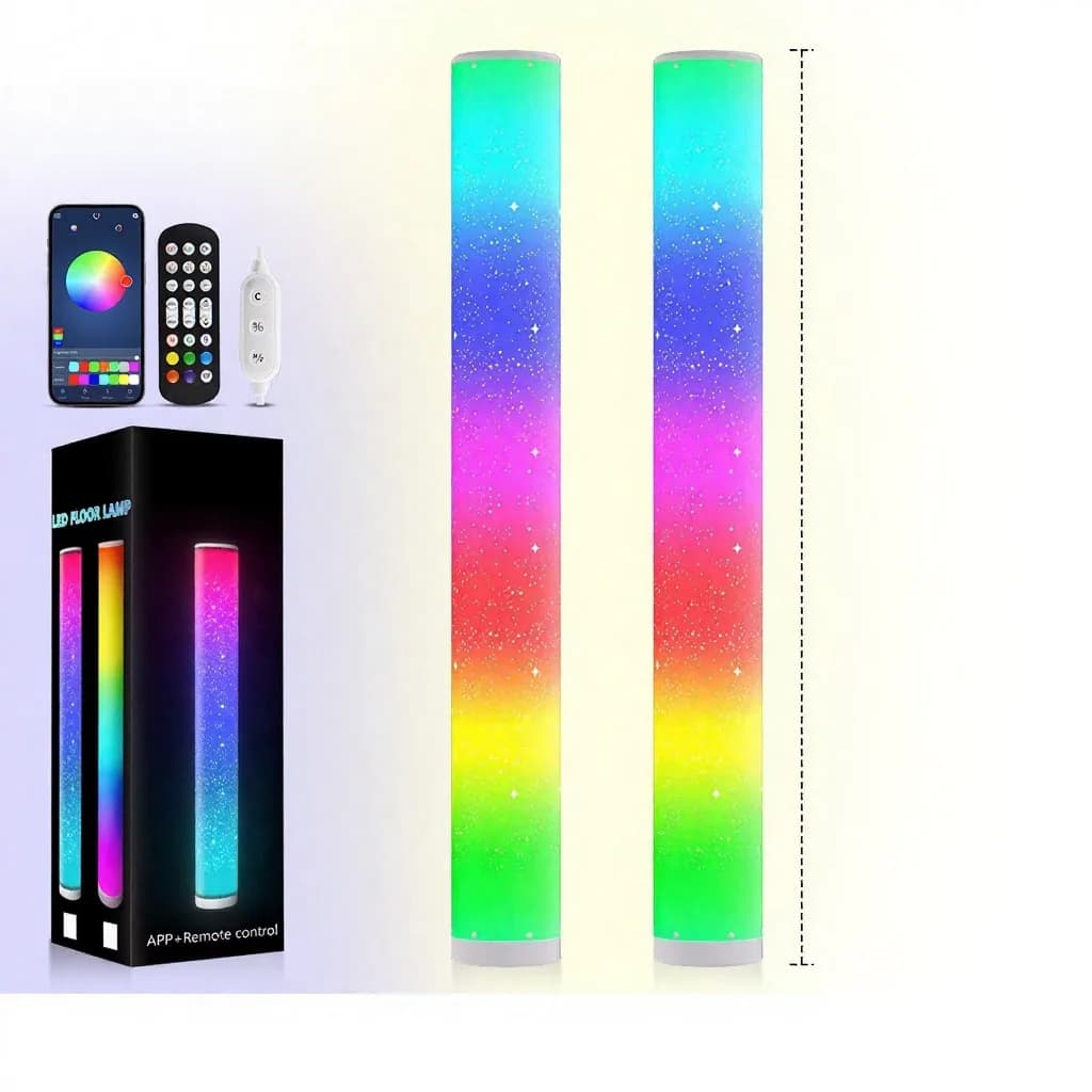 RGB LED Floor Lamp with Starry Effect Remote Control Decor