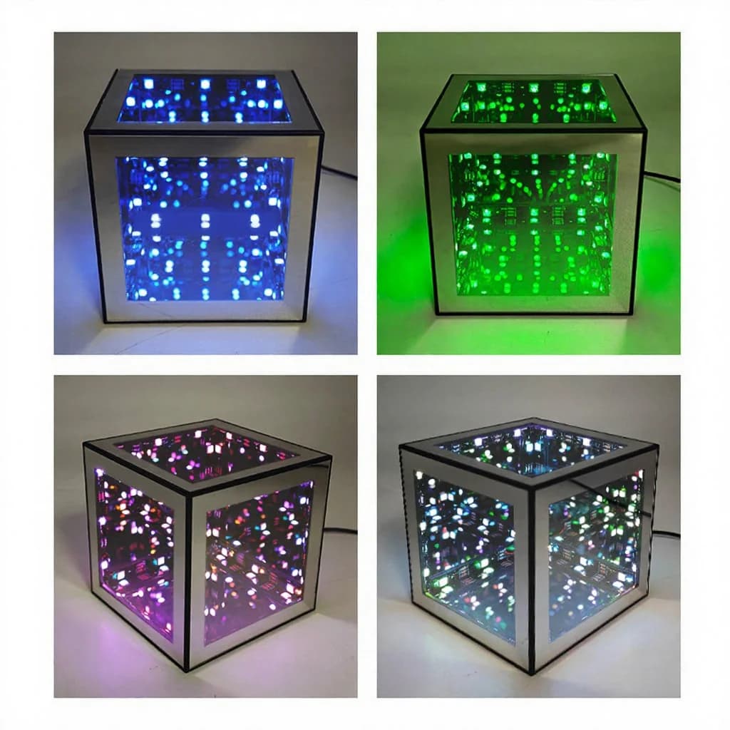 3D Infinity Cube Lamp RGB Ambient Light with Sound Reactive Mode