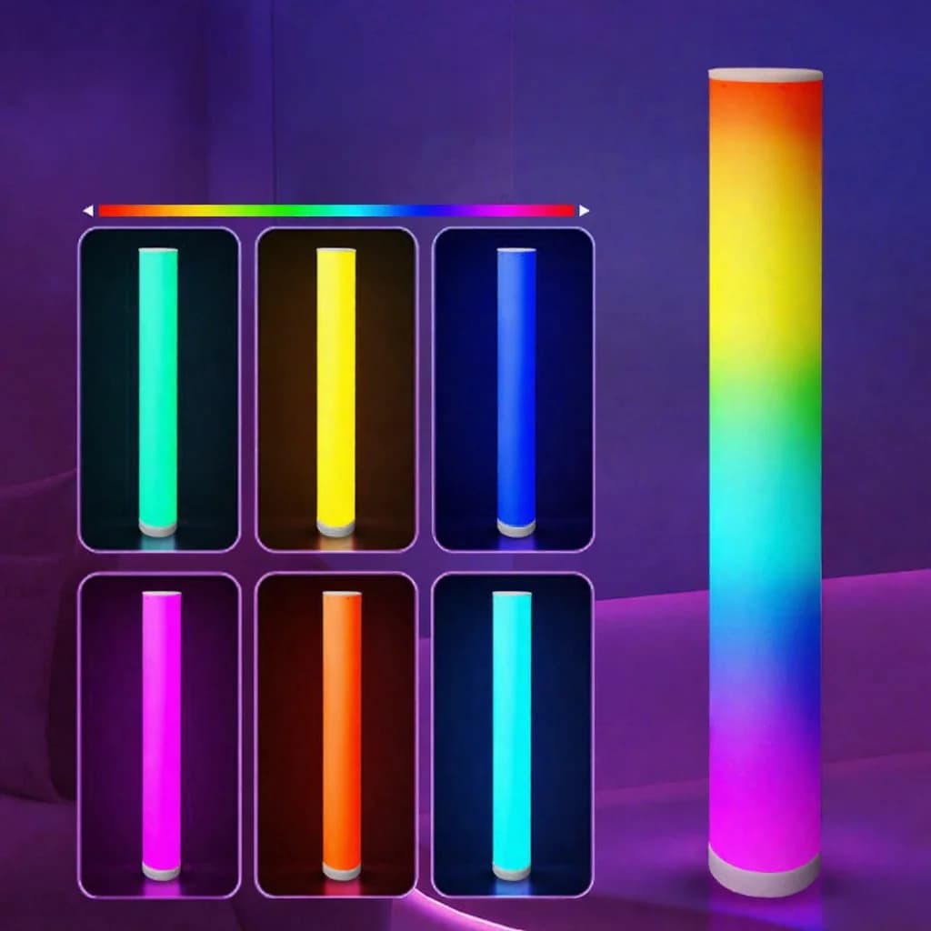 RGB Cylinder Floor Lamp with Music Sync Remote Control for Home Decor