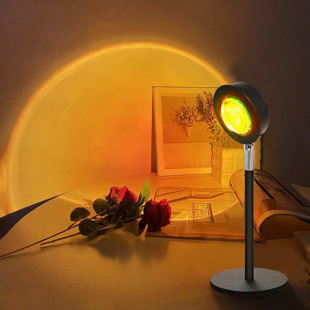 USB Sunset Projection Lamp RGB Atmosphere Light for Desk Decor