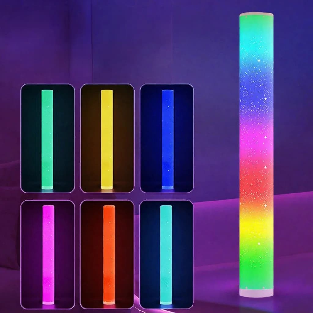 RGB LED Floor Lamp with Star Pattern, Remote and App Control