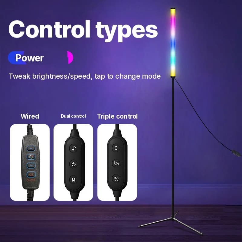 RGB Color Changing Floor Lamp with Music Sync and App Control