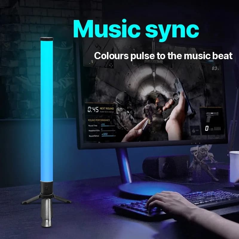 LED Desktop Tripod Atmosphere Light with Music Sync and RGB Effects