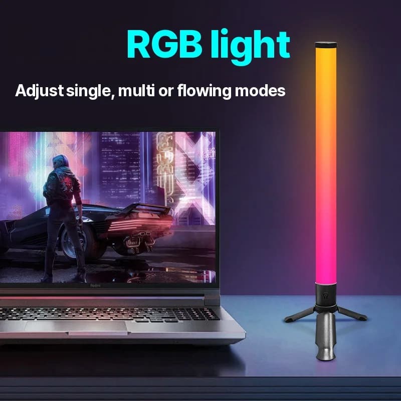 LED Desktop Tripod Atmosphere Light with Music Sync and RGB Effects