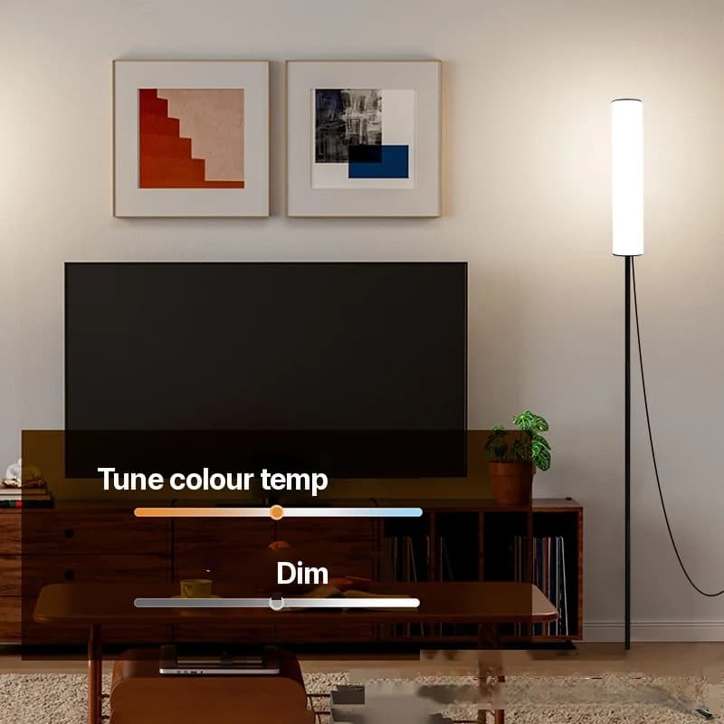 Adjustable Height LED Floor Lamp with Tripod Base and Three Color Modes