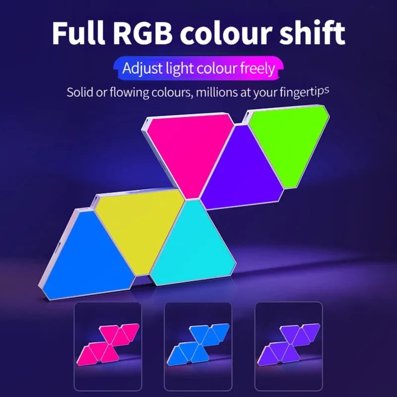 Triangle Smart LED Wall Light Set RGB Ambient Gaming Decor