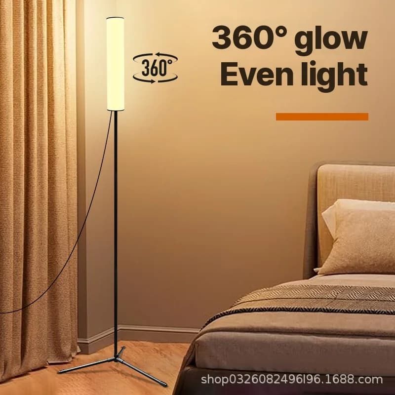 Adjustable Height LED Floor Lamp with Tripod Base and Three Color Modes