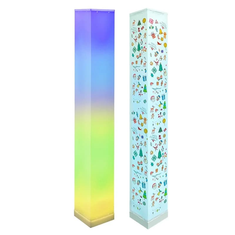 Square Floor Lamp with Remote Control LED Ambient Light for Living Room
