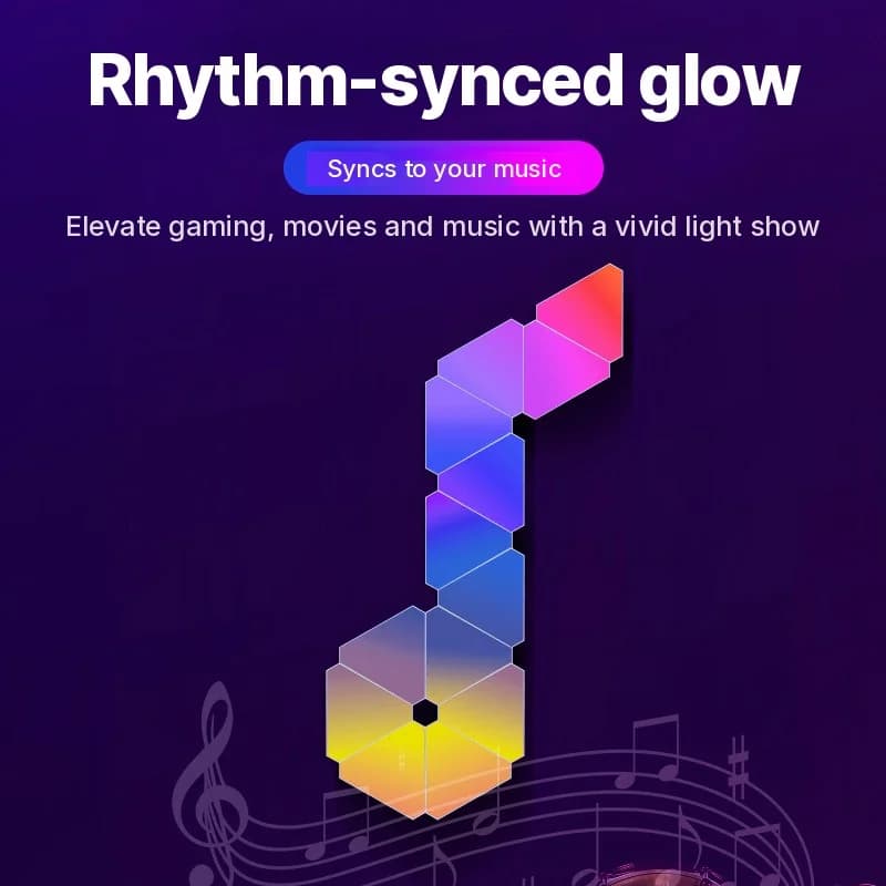 Triangle Smart LED Wall Light Set RGB Ambient Gaming Decor