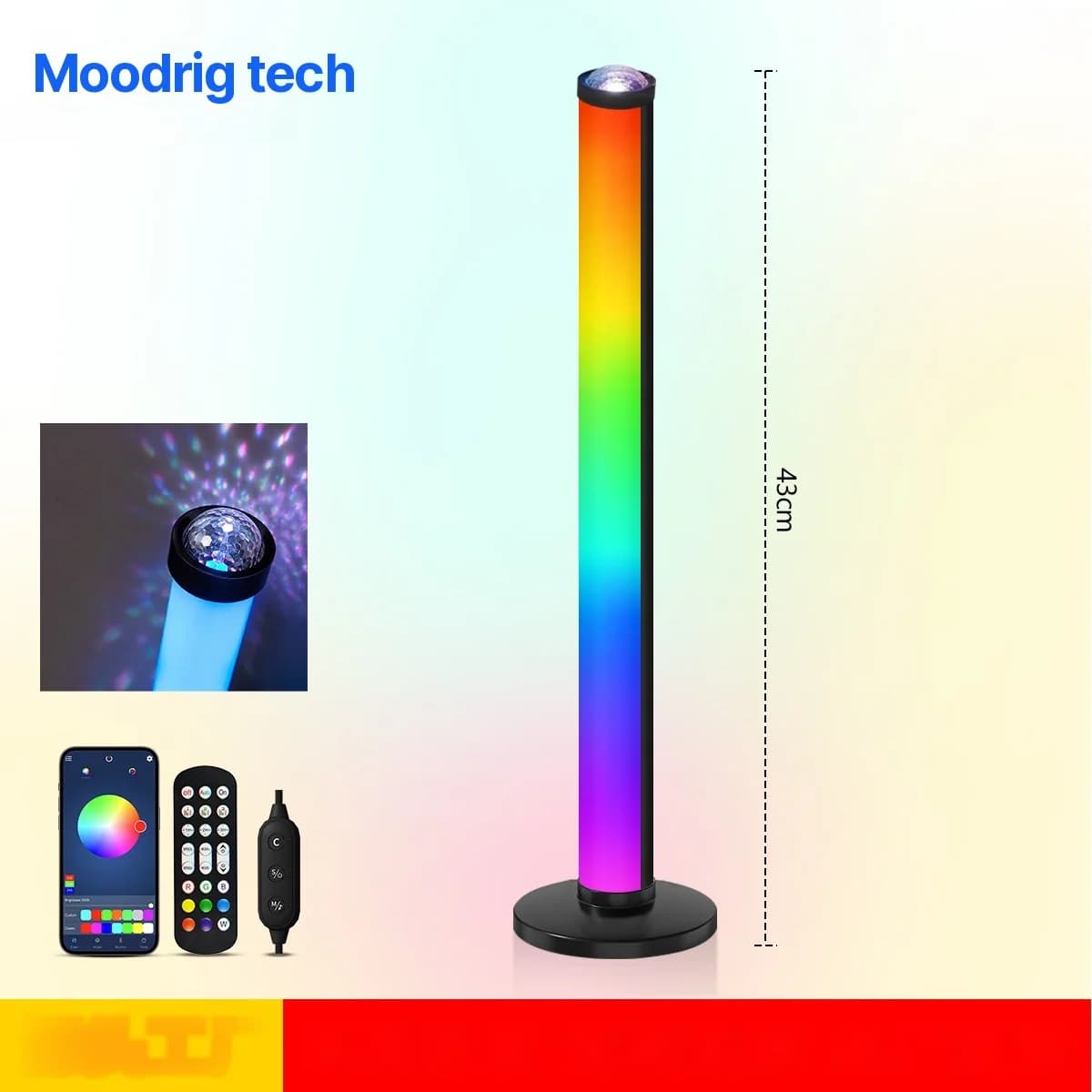 RGB Projection Atmosphere Lamp with Music Sync and Remote Control