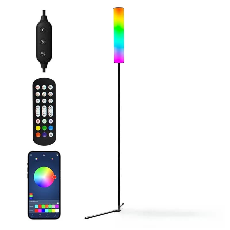 RGB LED Tripod Floor Lamp with Remote Control for Bedroom Living Room