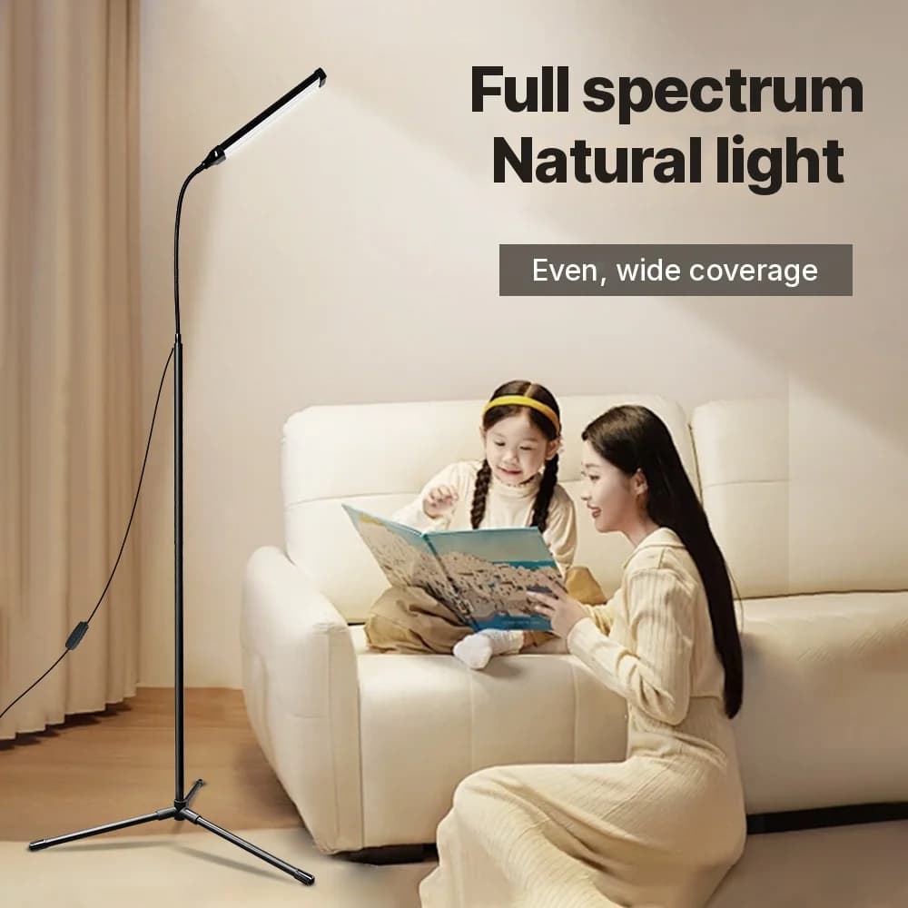 USB Powered Floor Lamp with Tripod Stand and Three Color Modes