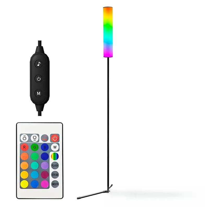 RGB LED Tripod Floor Lamp with Remote Control for Bedroom Living Room