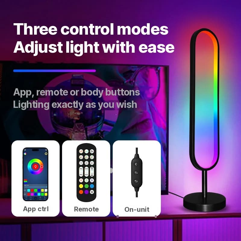 U-Shaped RGB Floor Lamp with Sound Reactive Light and App Control