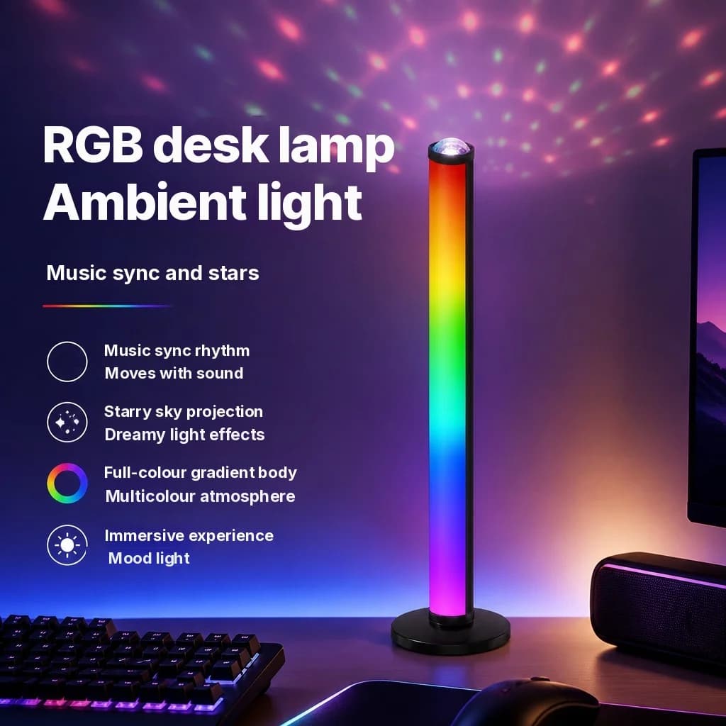 RGB Projection Atmosphere Lamp with Music Sync and Remote Control