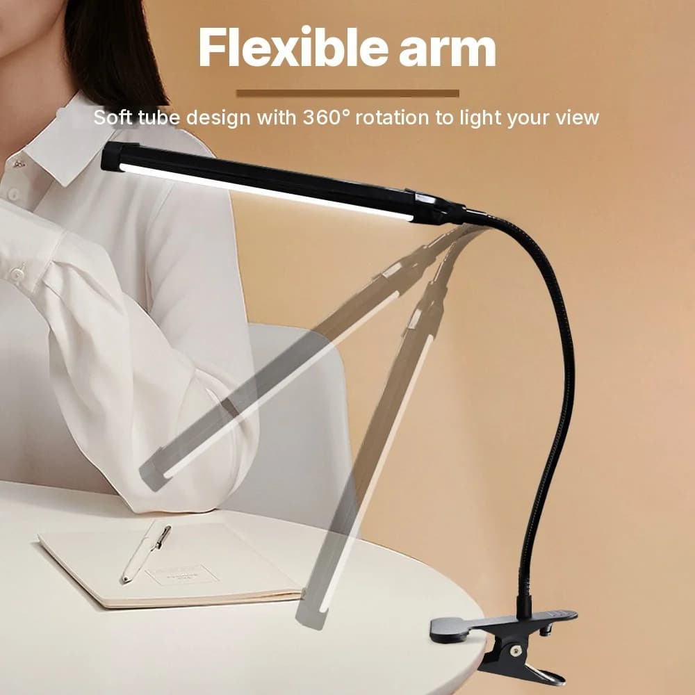 USB LED Clip-On Desk Lamp for Reading and Study